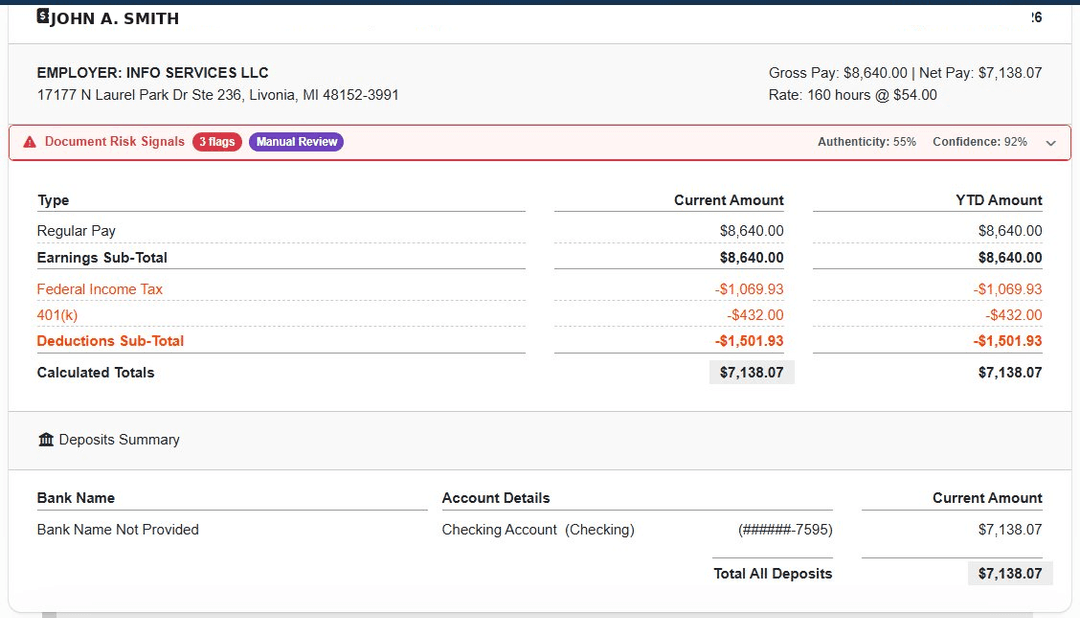 Paystub output view