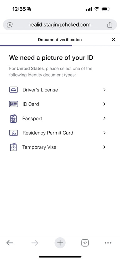 Select ID type
